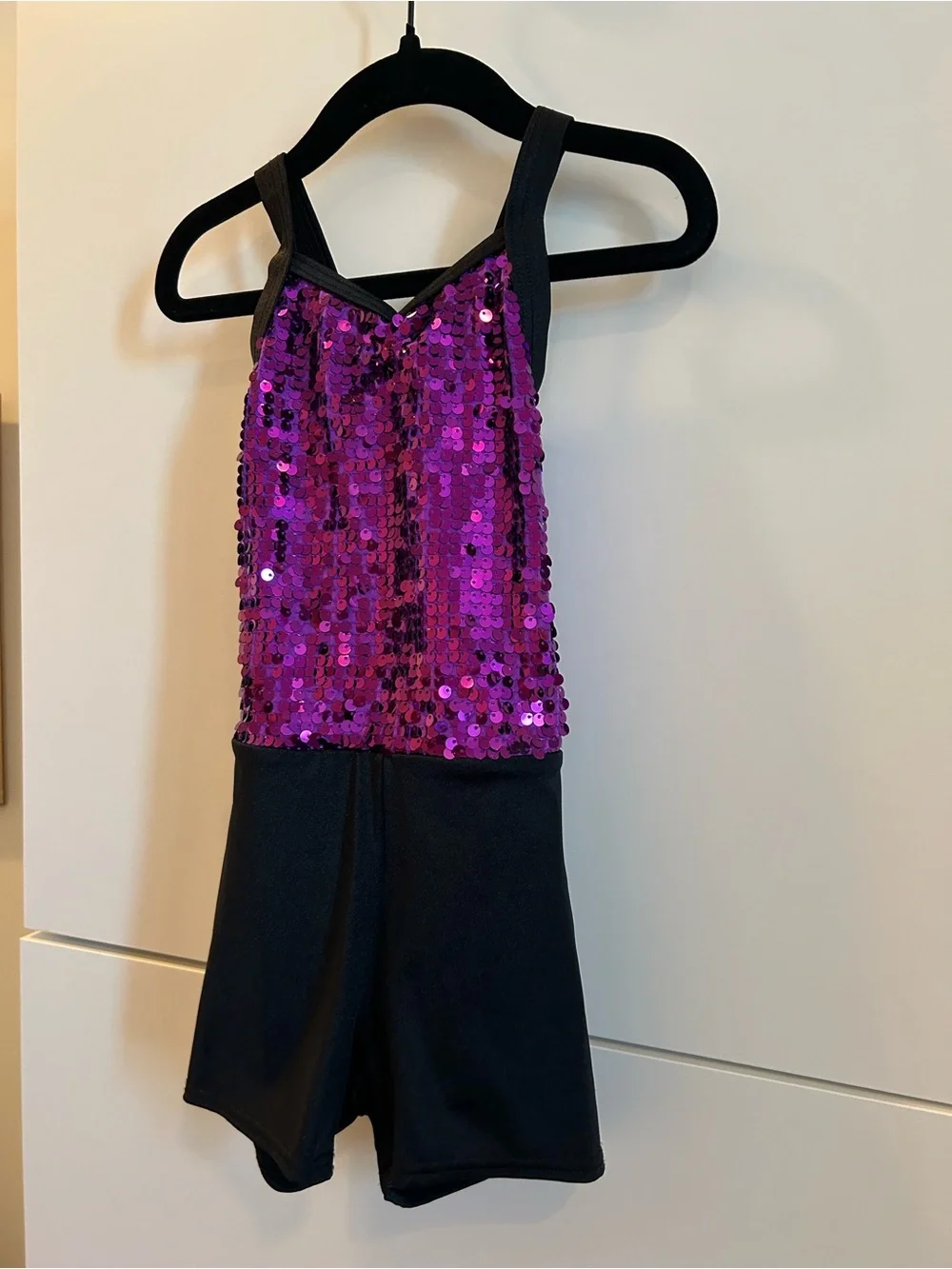 Weissman Purple Sequin Dance Romper / Biketard - Child’s Small